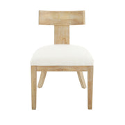 Contemporary Fabric Upholstered Side Dining Chairs Set With Curved Back