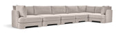 Hammond - Velvet Performance Fabric Upholstered 6 Piece L-Shaped Sectional