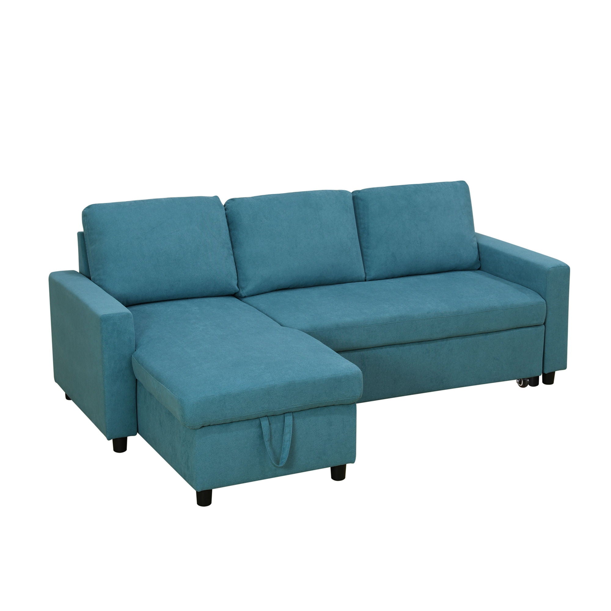 L - Shaped Convertible Sofa Bed With Storage Chaise