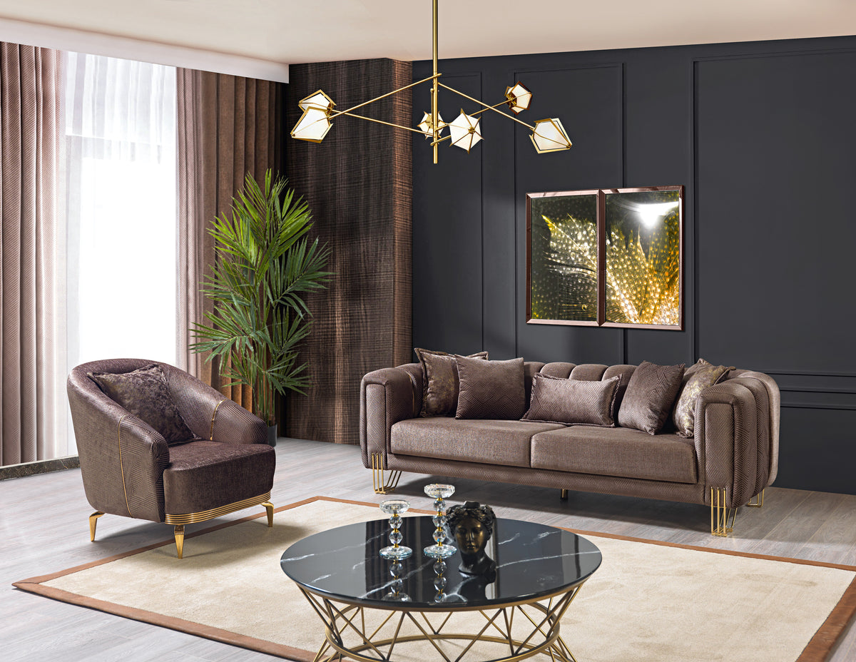 Santana Coffee Velvet Chair