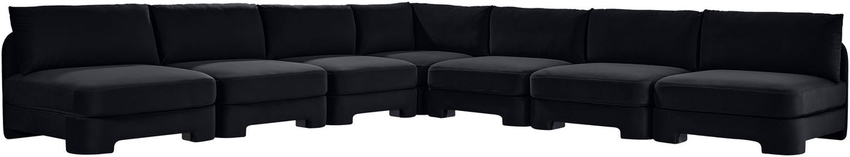 Hammond - Velvet Performance Fabric Upholstered 7 Piece Armless Sectional