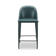 Burton - Counter Stool Vegan Leather - Dark Teal / Blue