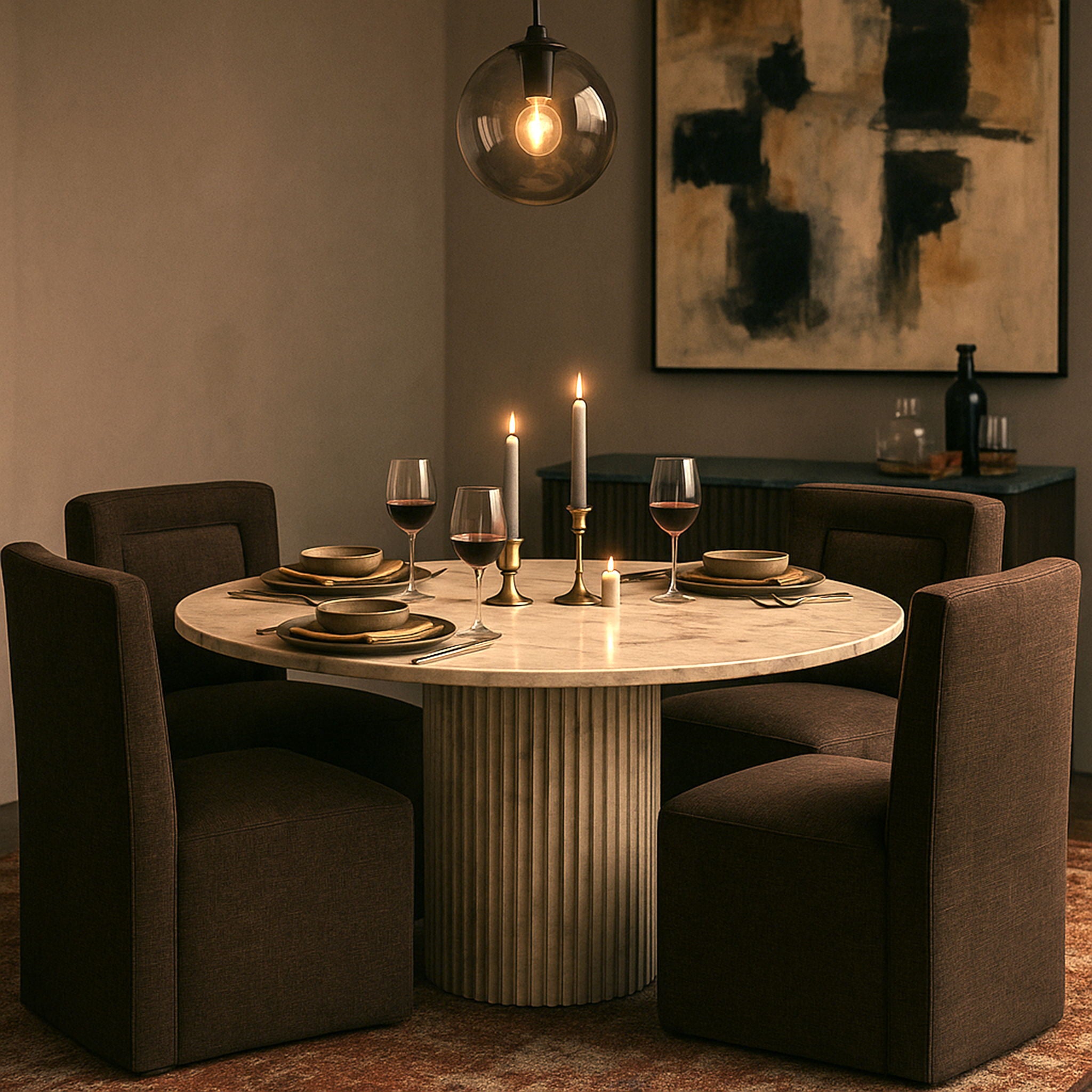 Duvina - Chenille Performance Fabric Dining Chair (Set of 2)