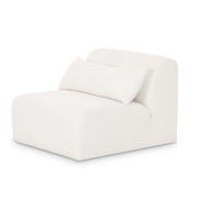 Tarra - Chenille Modular Armless Chair - Cream