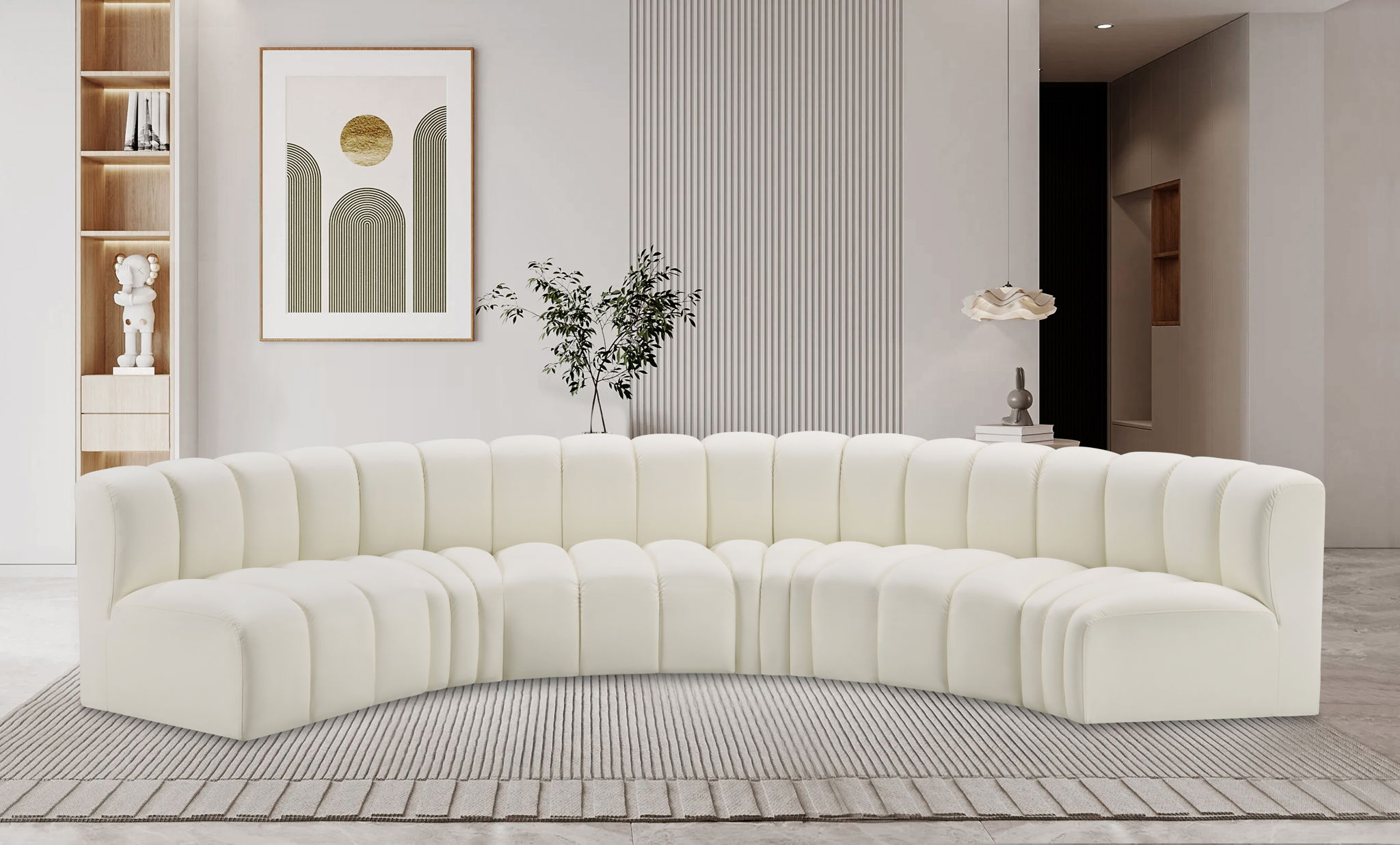 Arc - Faux Leather 6 Piece U-Shaped Modular Sofa