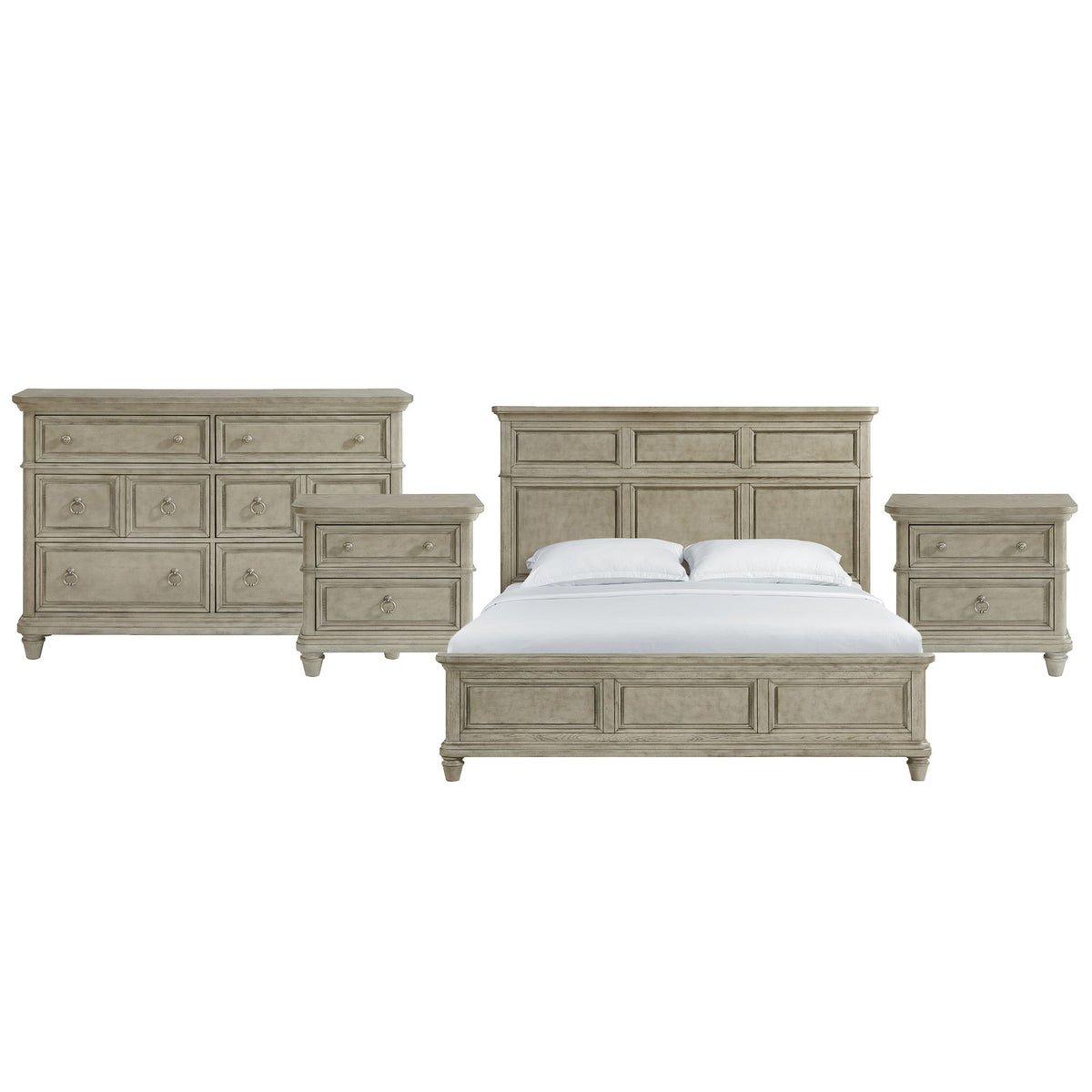 Whit-Ash - Panel Bedroom Set