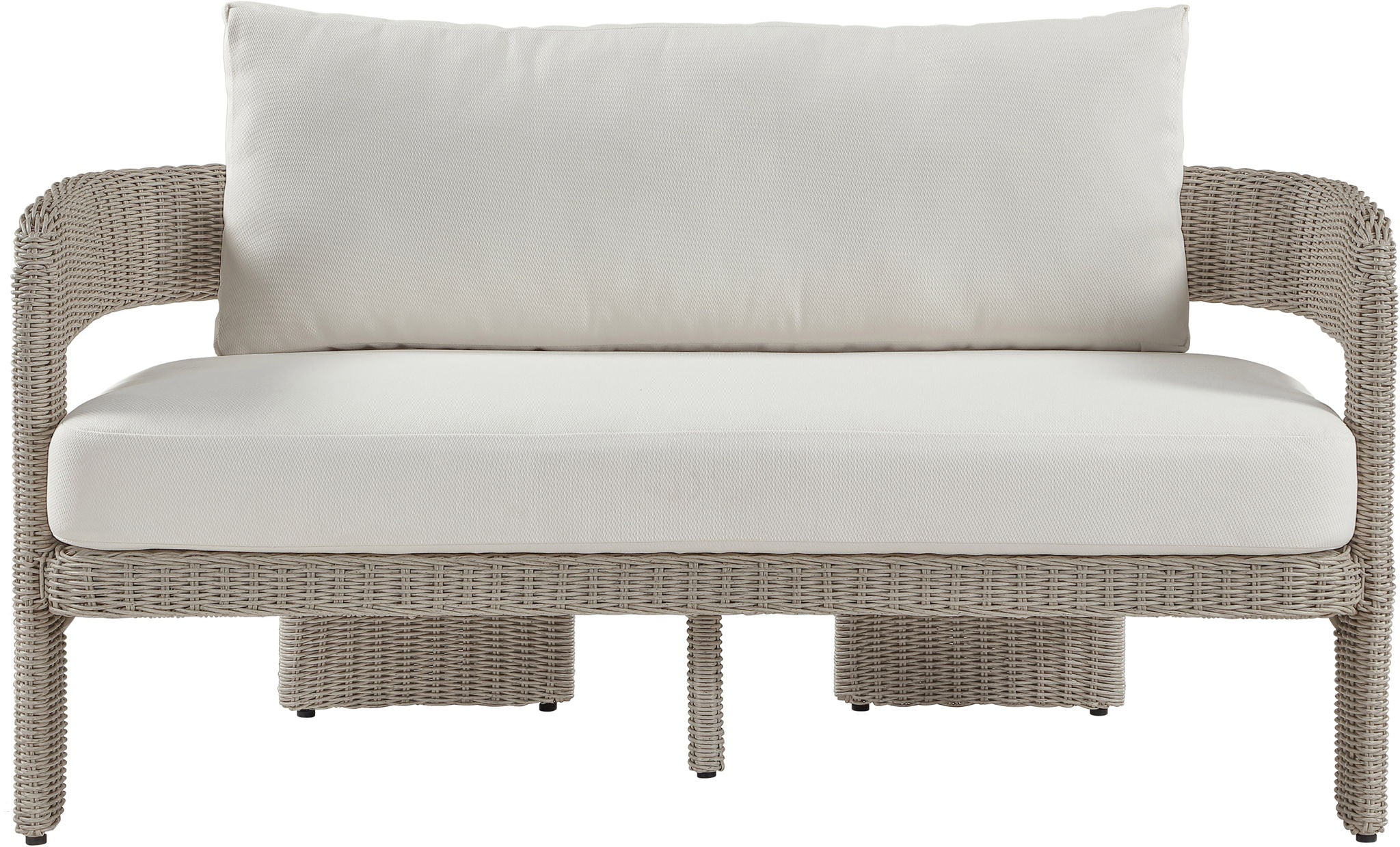 Sandbay - Olefin Water Resistant Fabric And Wicker Outdoor Patio Loveseat