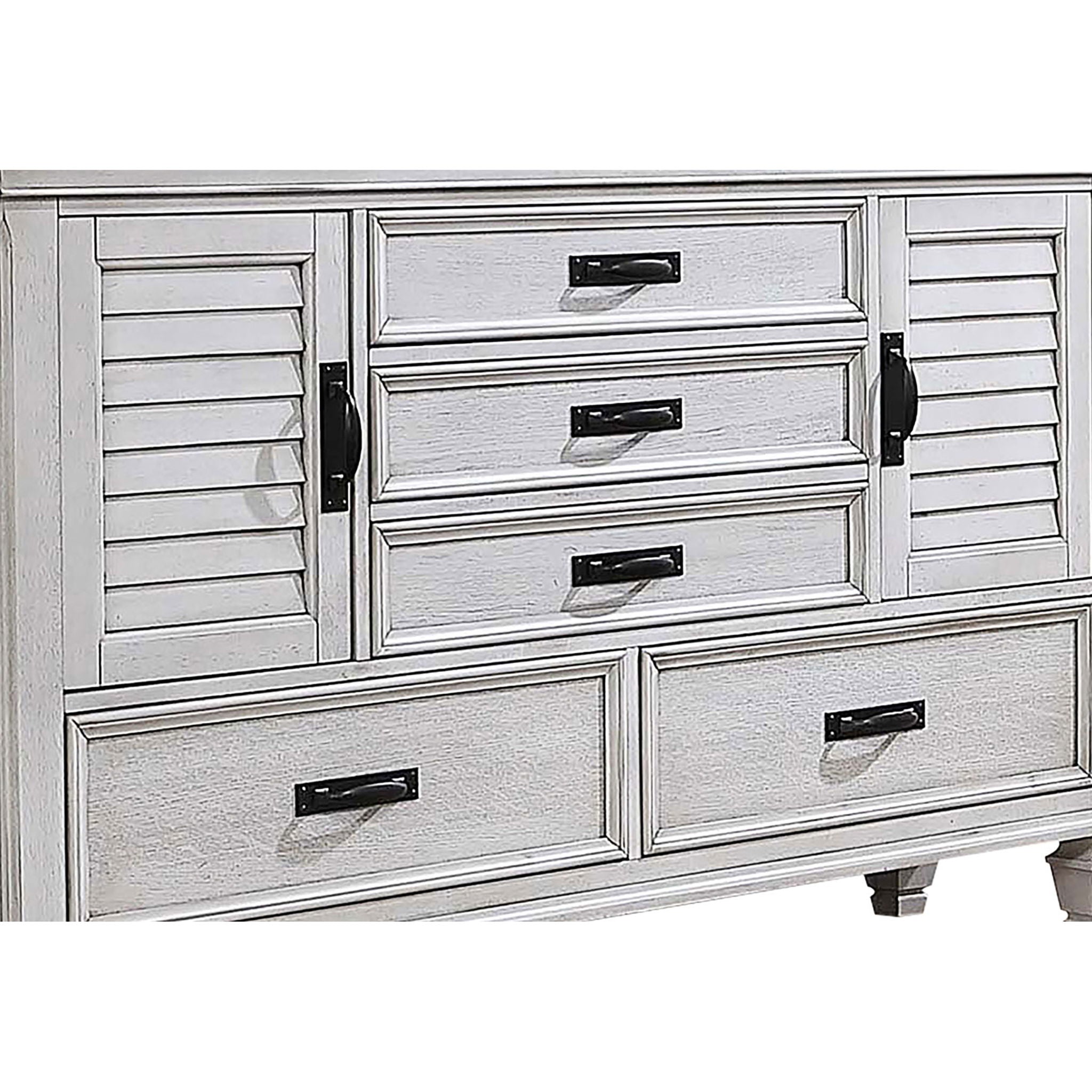 Lockeford - 5 Drawer Dresser With Mirror - White