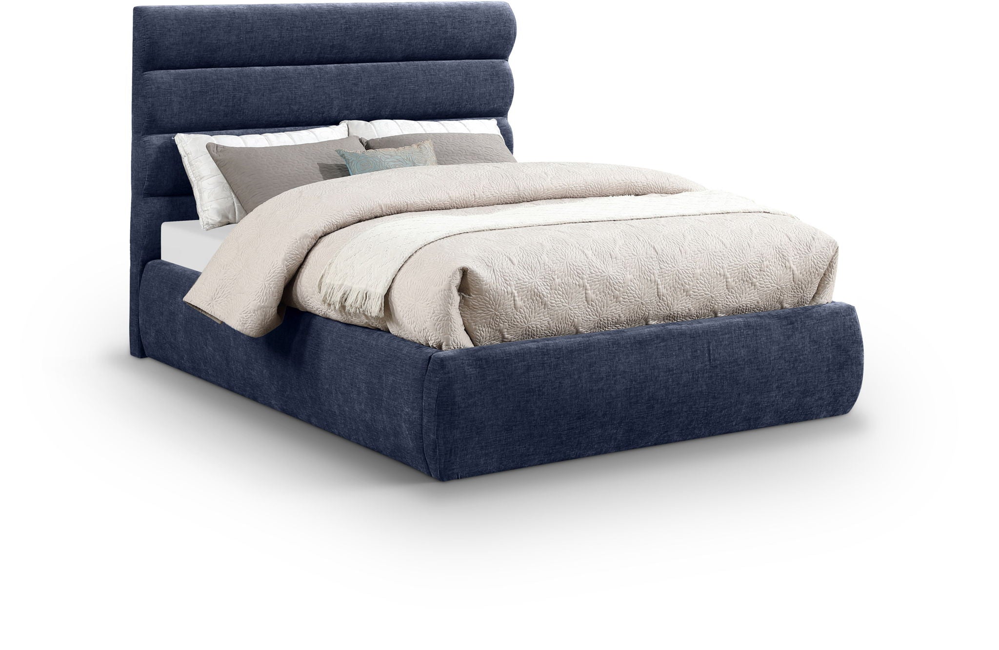 Adam - Chenille Fabric Bed With 52" Headboard