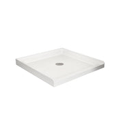 Goodyo - Centered Drain Shower With 3-Side Tile Flanges - White