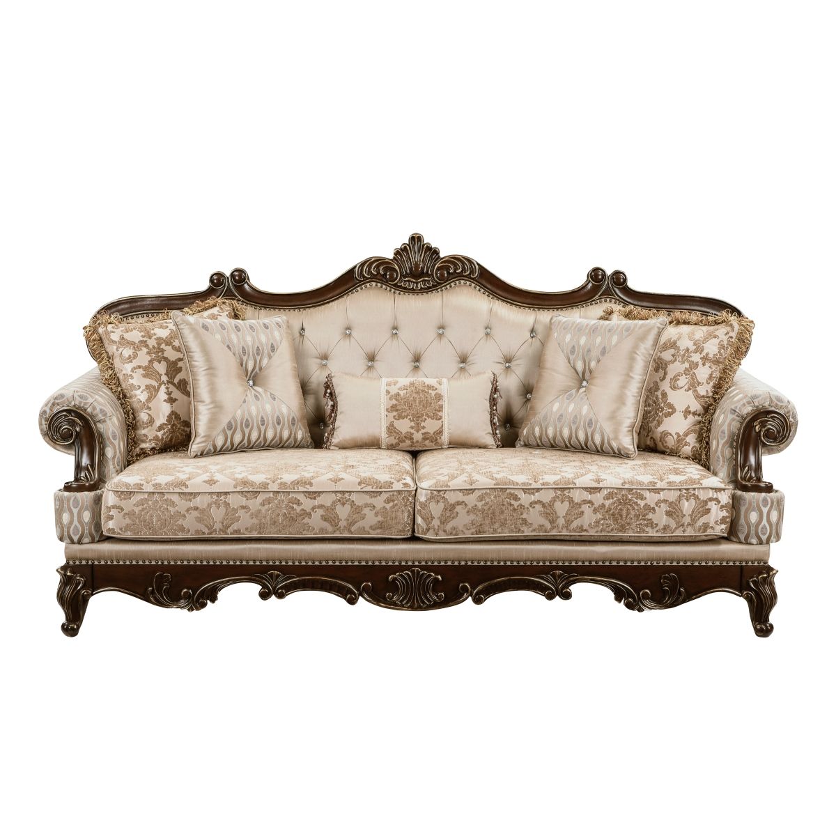 Balthasar - Sofa & Loveseat - Cherry / Beige