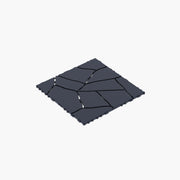 Stone Style Patio Deck Tiles For Porch (Set of 44) - Gray