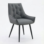 Dining Kitchen Chairs, Flat Back (Set of 2) - Dark Gray