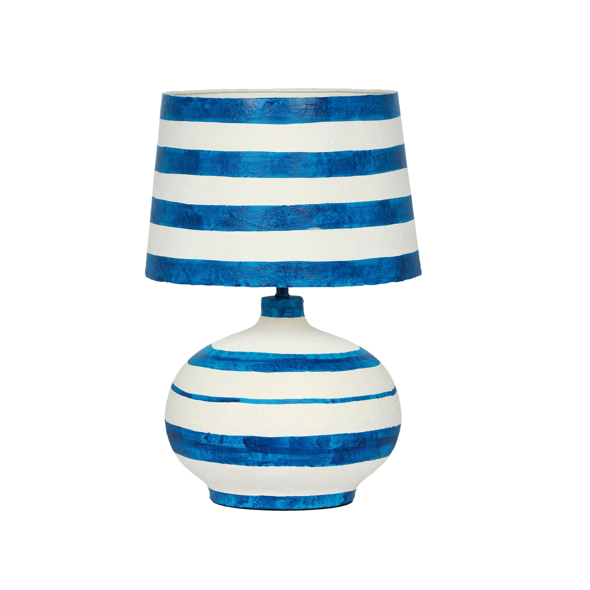 Positano - Striped Papier Mache Table Lamp