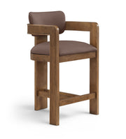 Sacha - Vegan Leather Upholstered Counter Stool With Brown Base