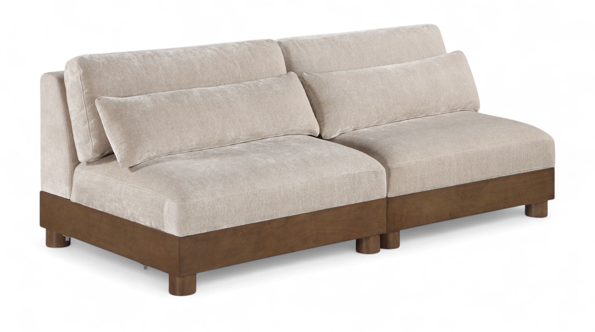 Turin - Chenille Fabric Upholstered Modular Sectional - Taupe