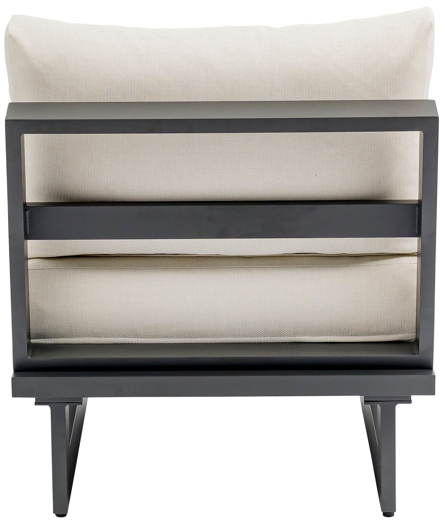 Maldives - Water Resistant Outdoor Patio Armless Chair With Gray Frame - Cream