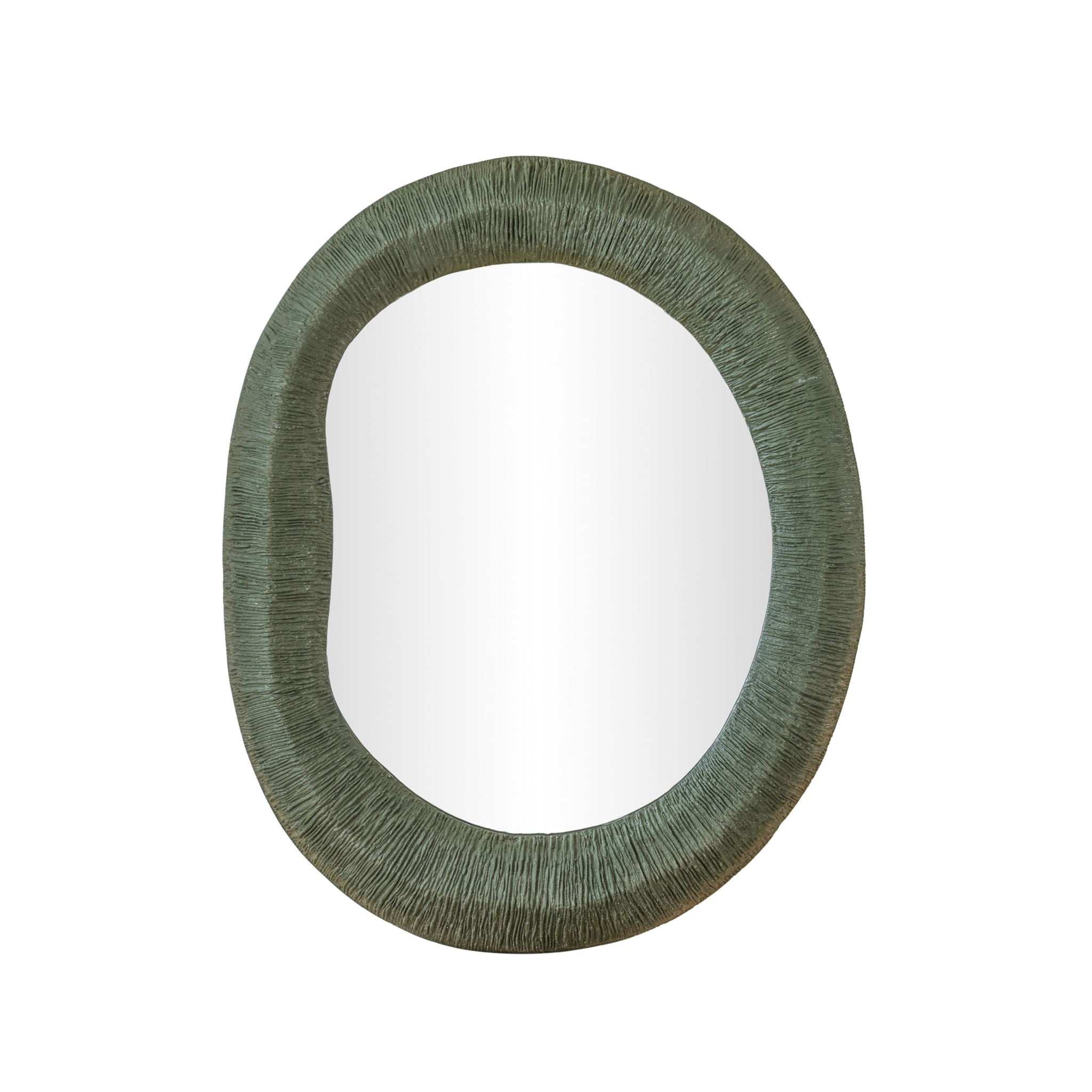 Orpheus - 22" x 28" Ribbed Fiberglass Thick Wall Mirror - Forest Green