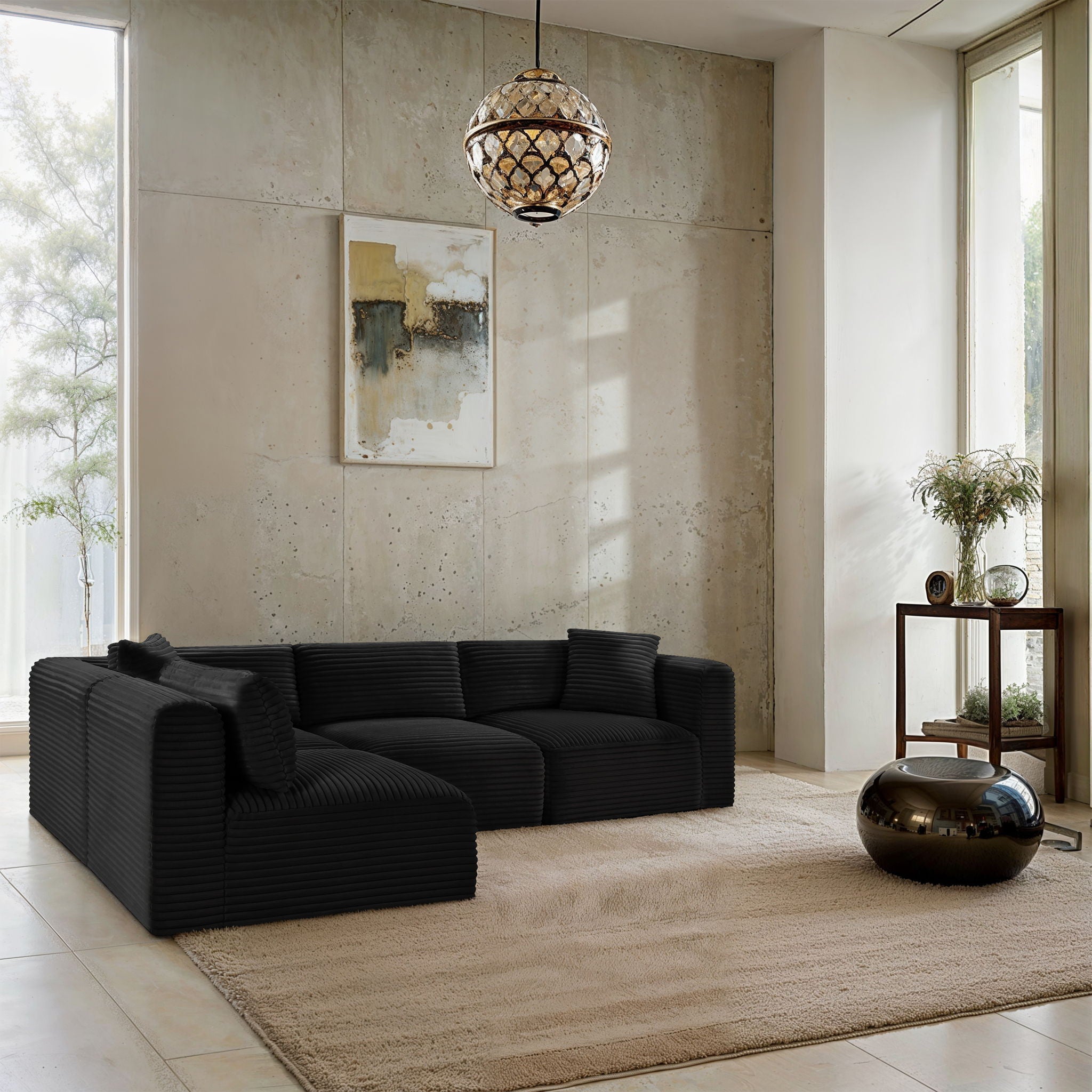 Shaggy - 4 Piece Modular Sectional