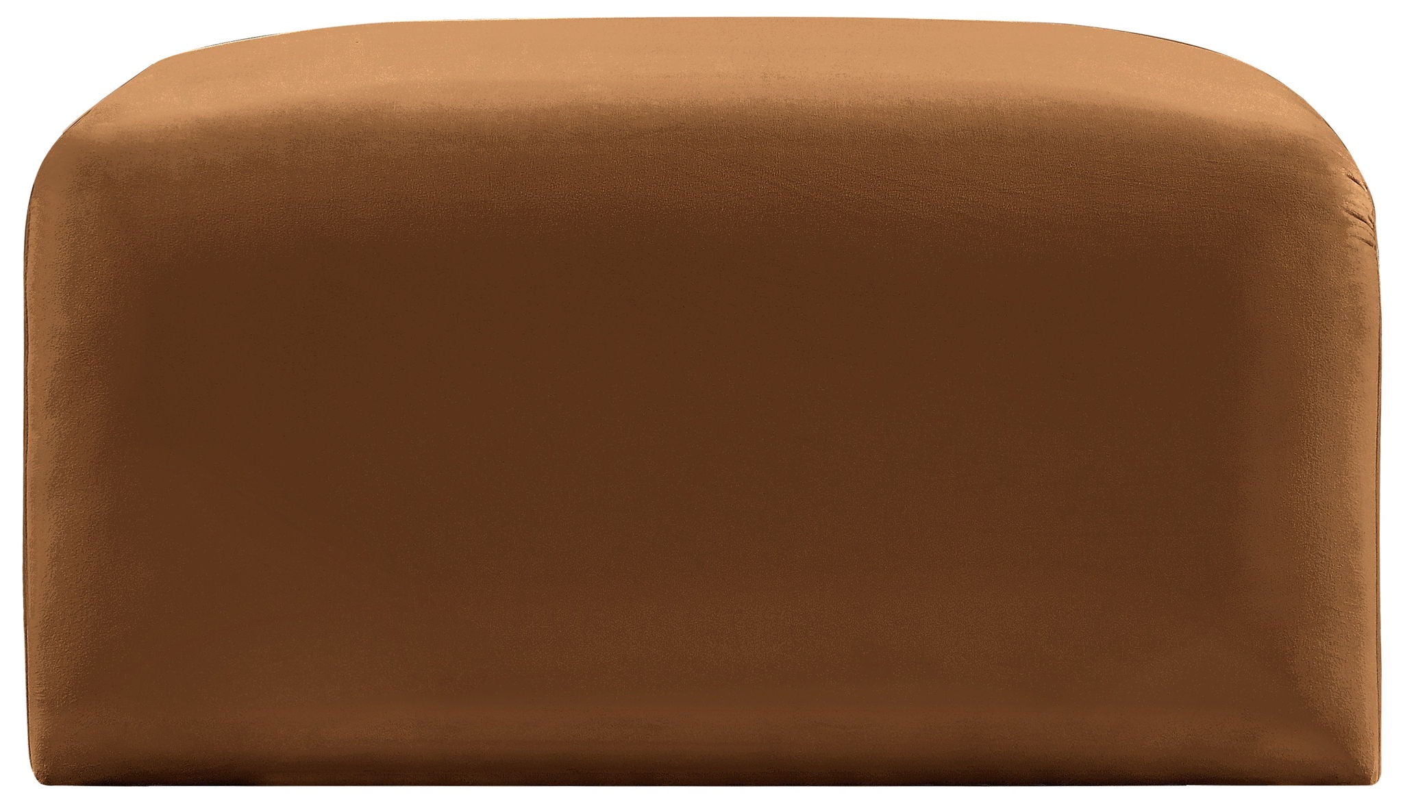 Arc - Velvet Ottoman - Saddle