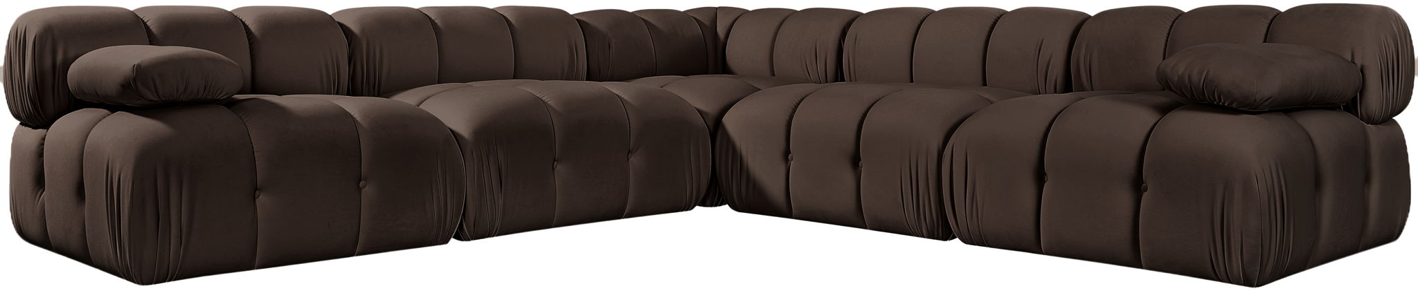 Orin - Velvet Fabric 5 Piece Modular Sectional