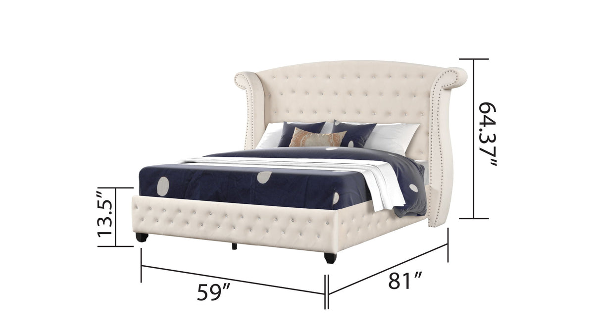 Sophia - Crystal Tufted Upholstered Bed