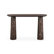 Braya - Faux Emperador Marble Console Table - Dark Brown