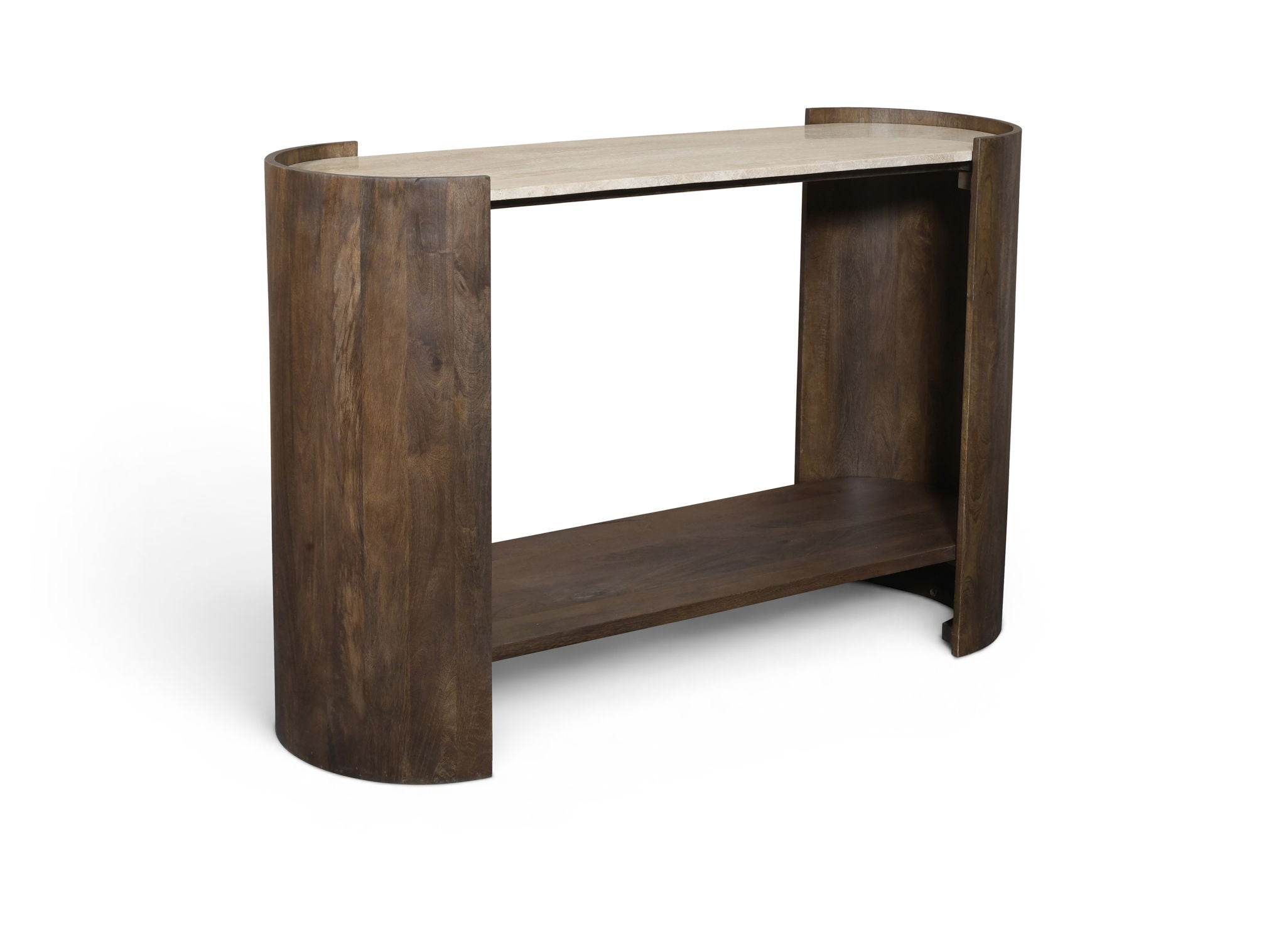 Solstice - Travertine And Mango Wood Table