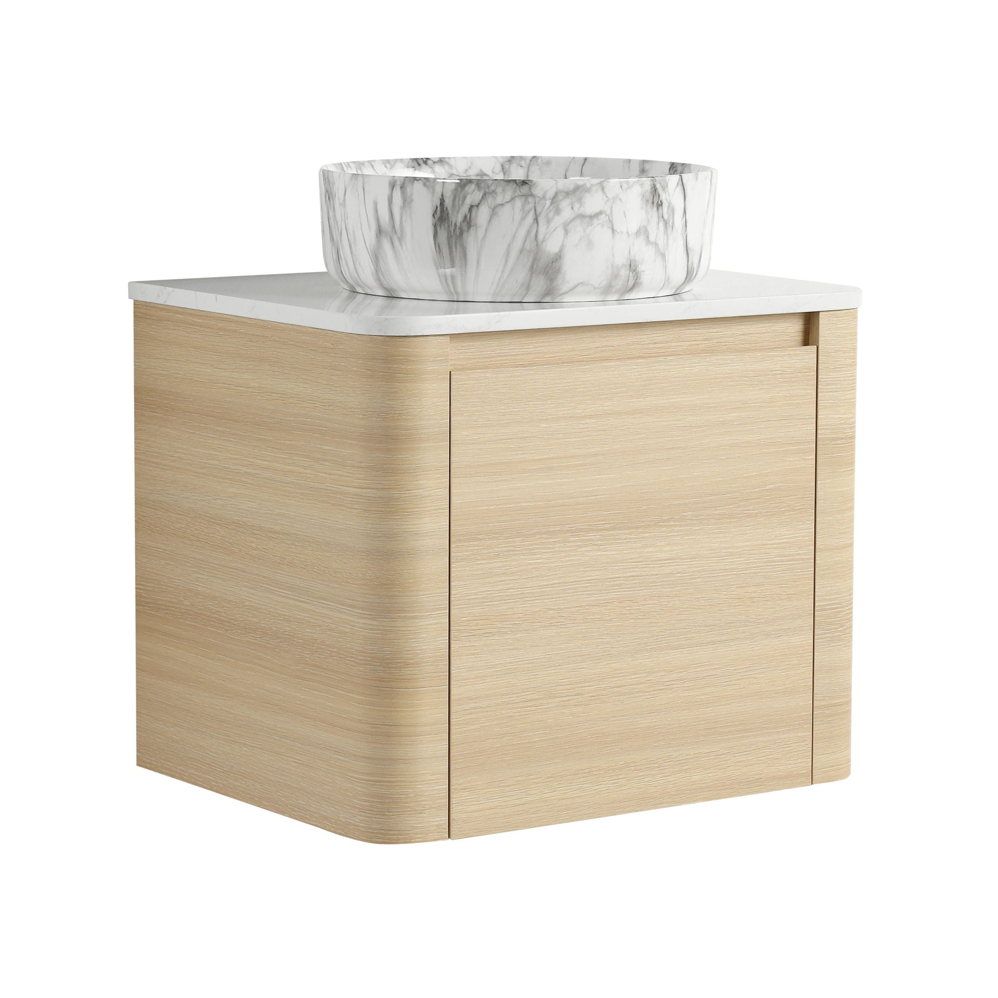 Mounted Bathroom Vanity & Art Sink & 2 Soft Close Doors