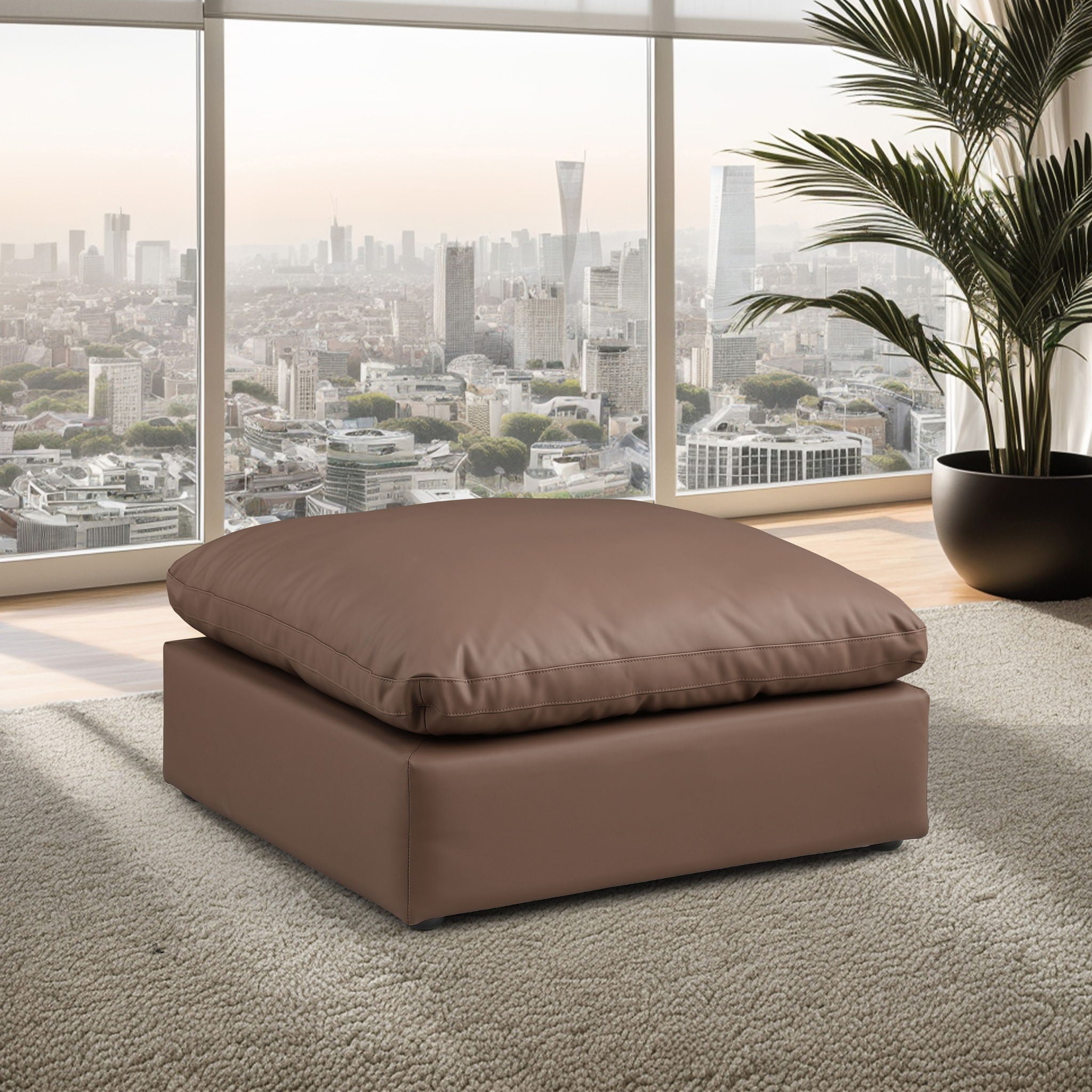 Comfy - Faux Leather Ottoman