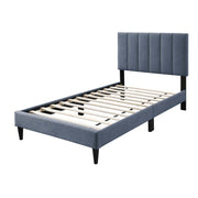 Bed With Channel Tufted Adjustable Headboard