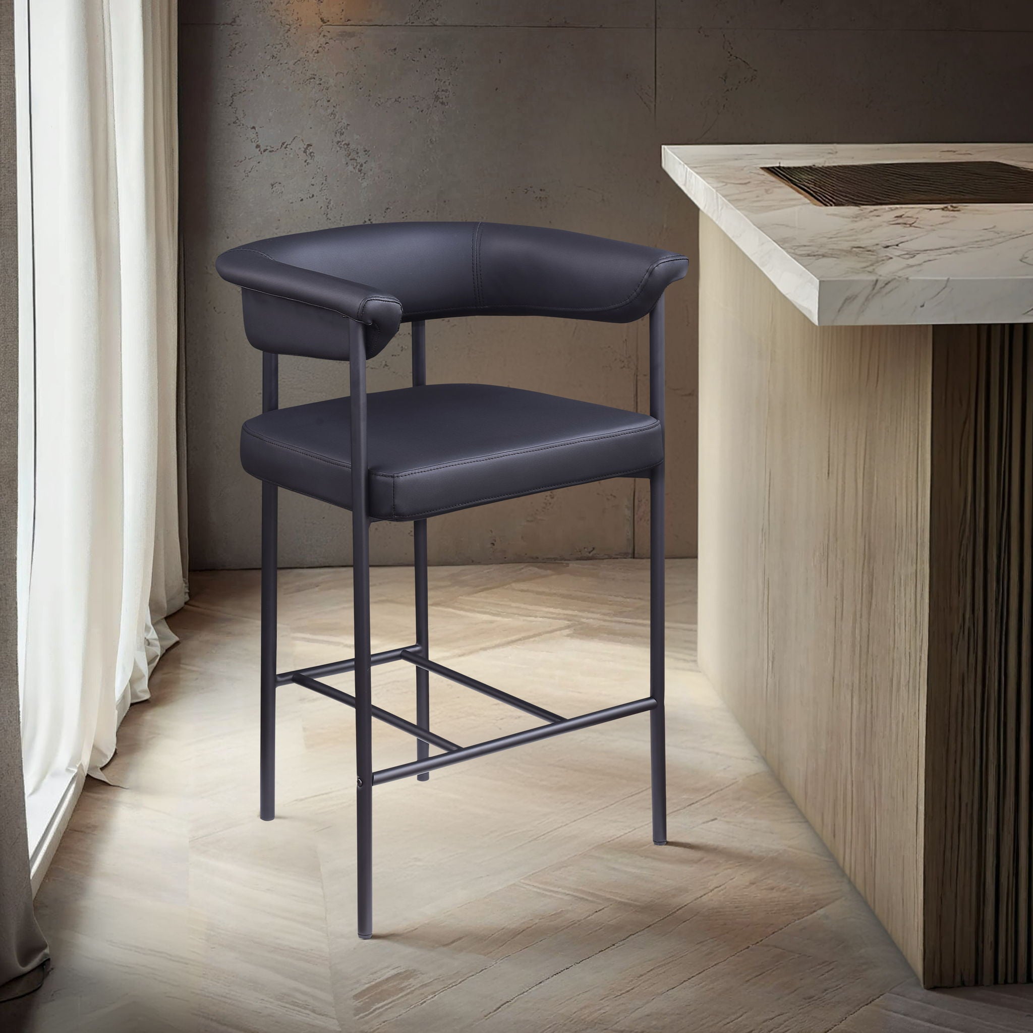 Malin - Faux Leather Counter Stool (Set of 2)