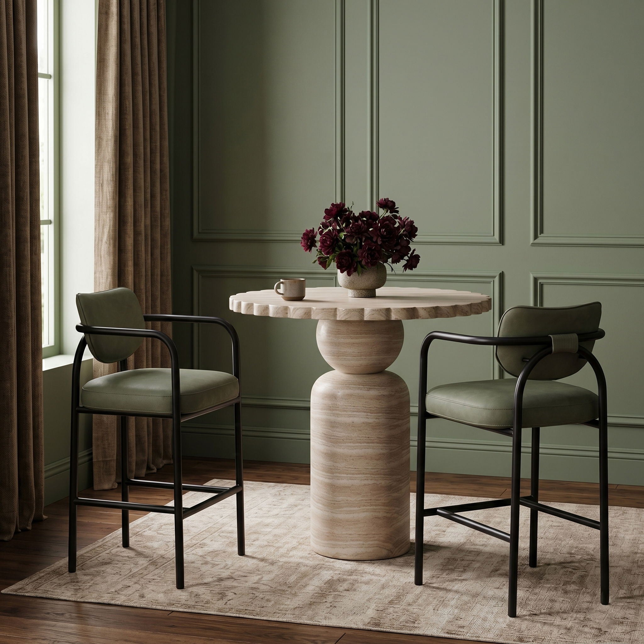 Serava - Vegan Leather Upholstered Bar Stool