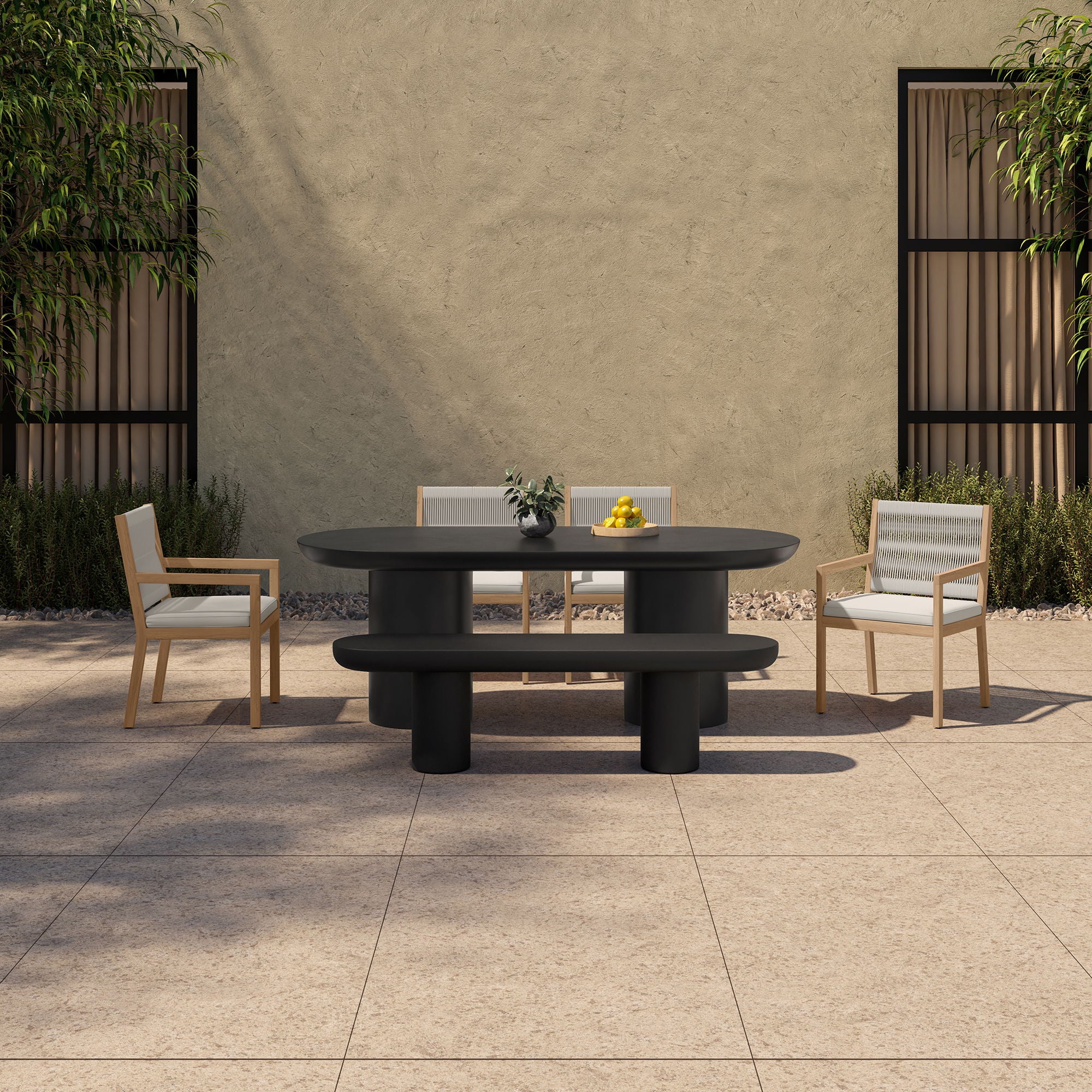 Rocca - Bench Concrete - Black