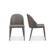 Burton - Vegan Leather Dining Chair (Set of 2) - Gray