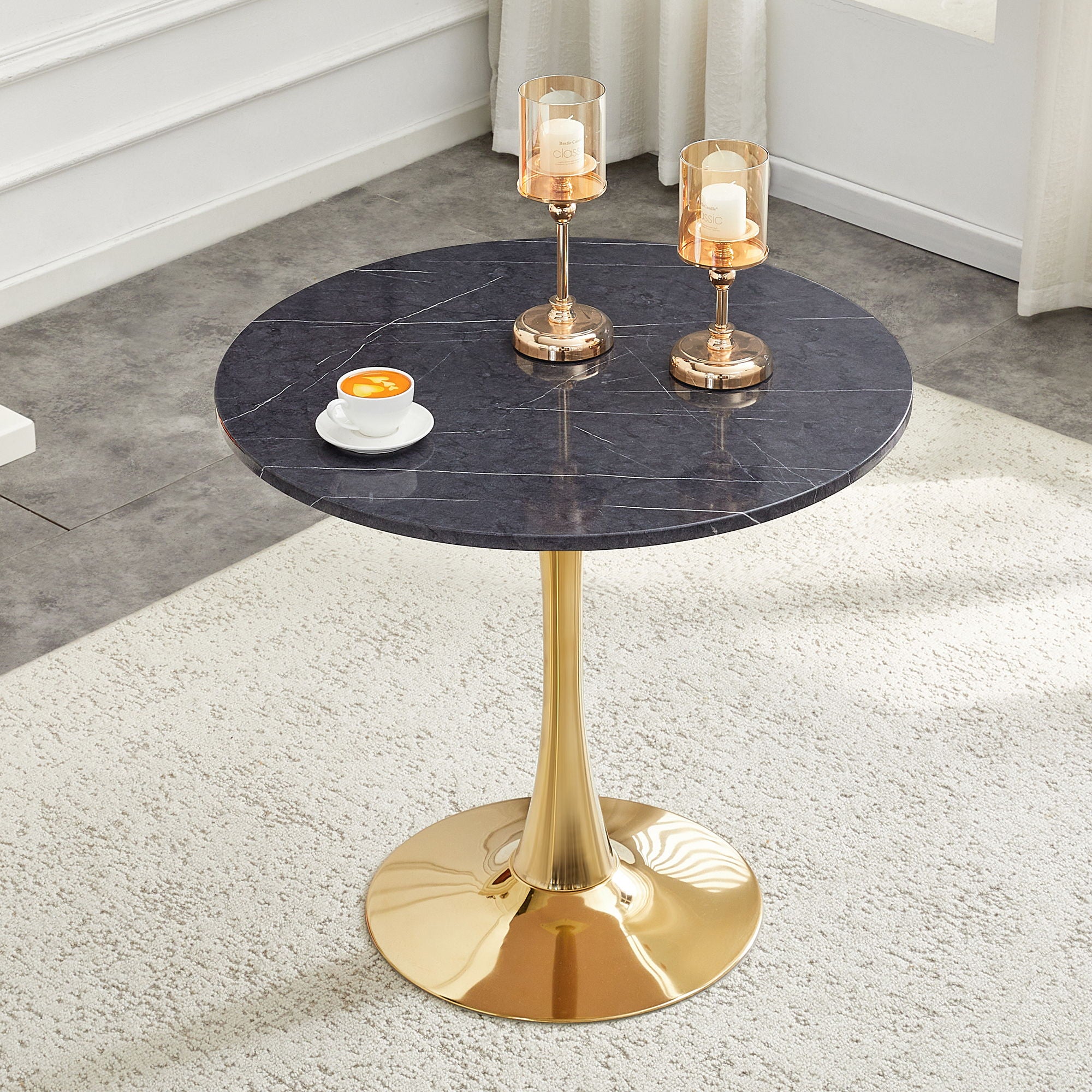 Round Dining Table With Thickened Top For Kitchen
