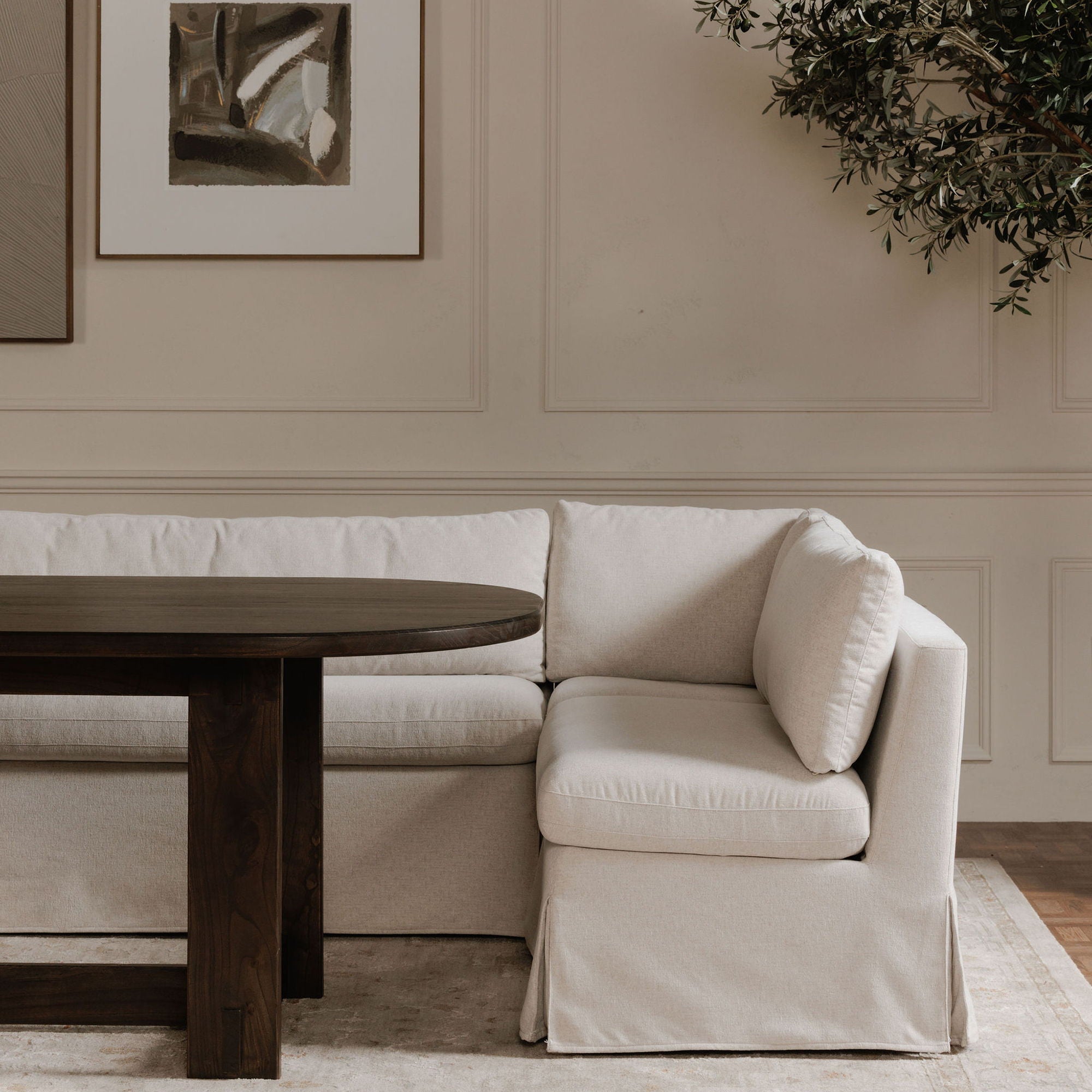 Fable - Slipcover Dining Bench - Beige
