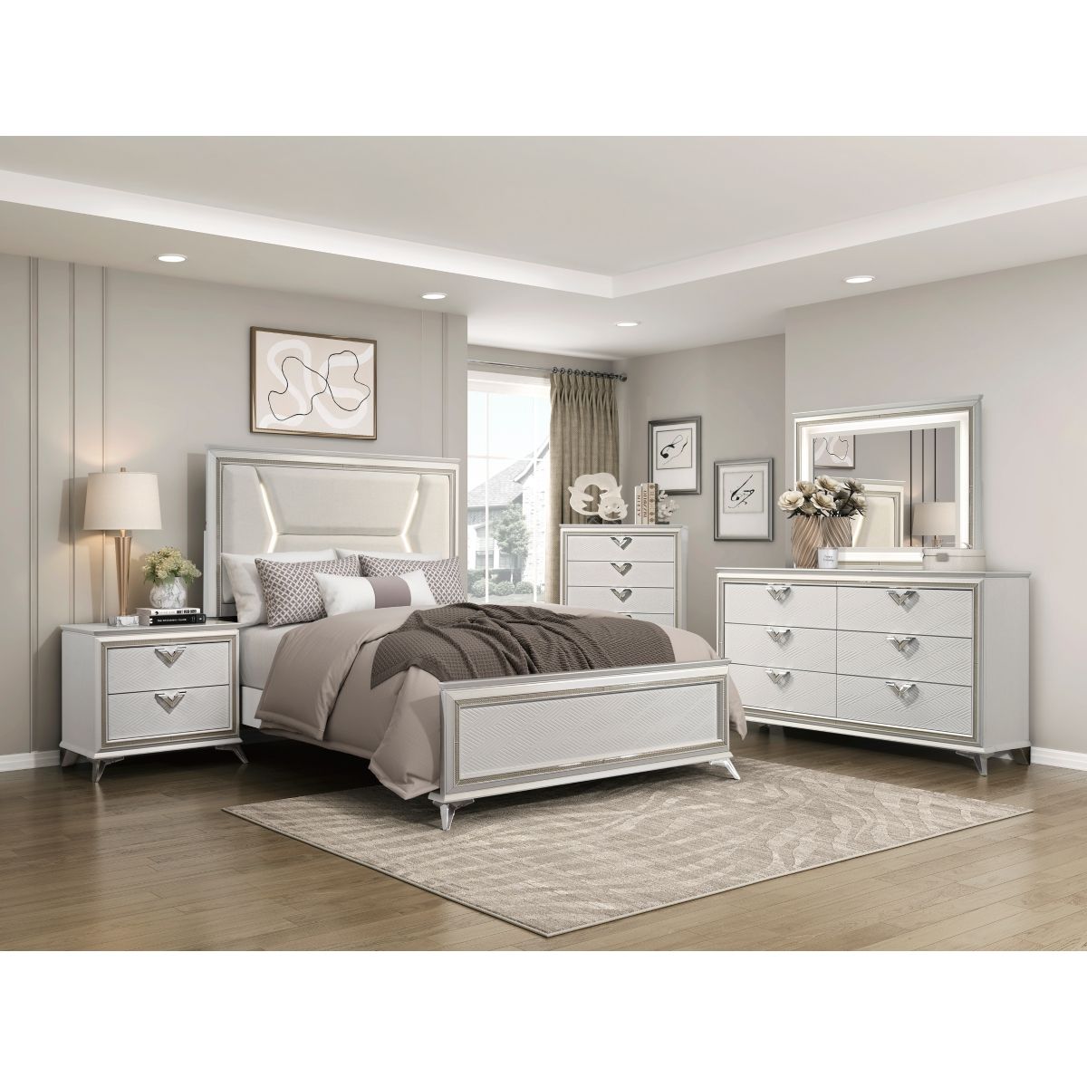 Audra - Nightstand - Gold / Silver / Champagne