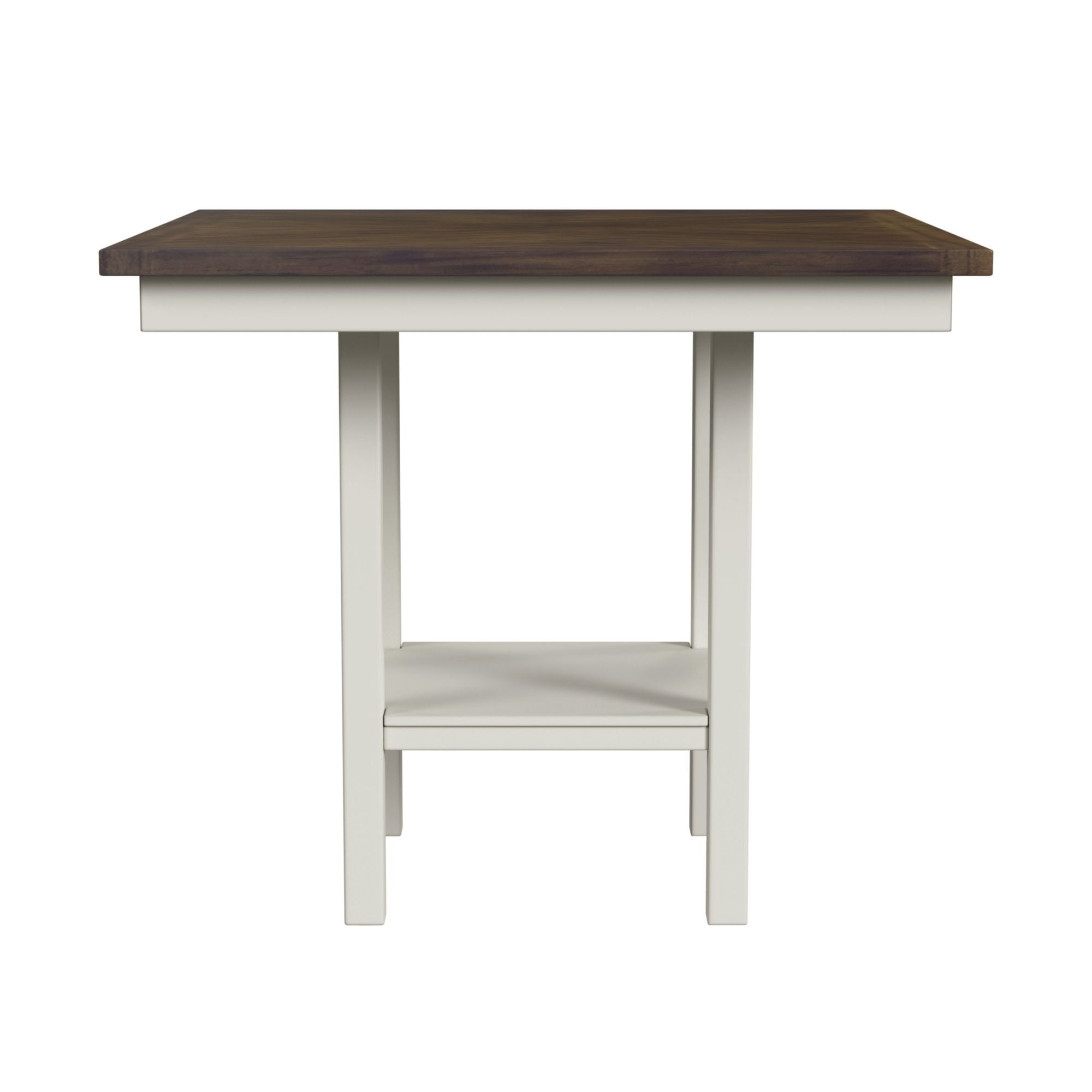 Brooks - 5 Piece Counter Set With Table And 4 Upholstery Seat & Wood Back Chairs - Medium Brown & White