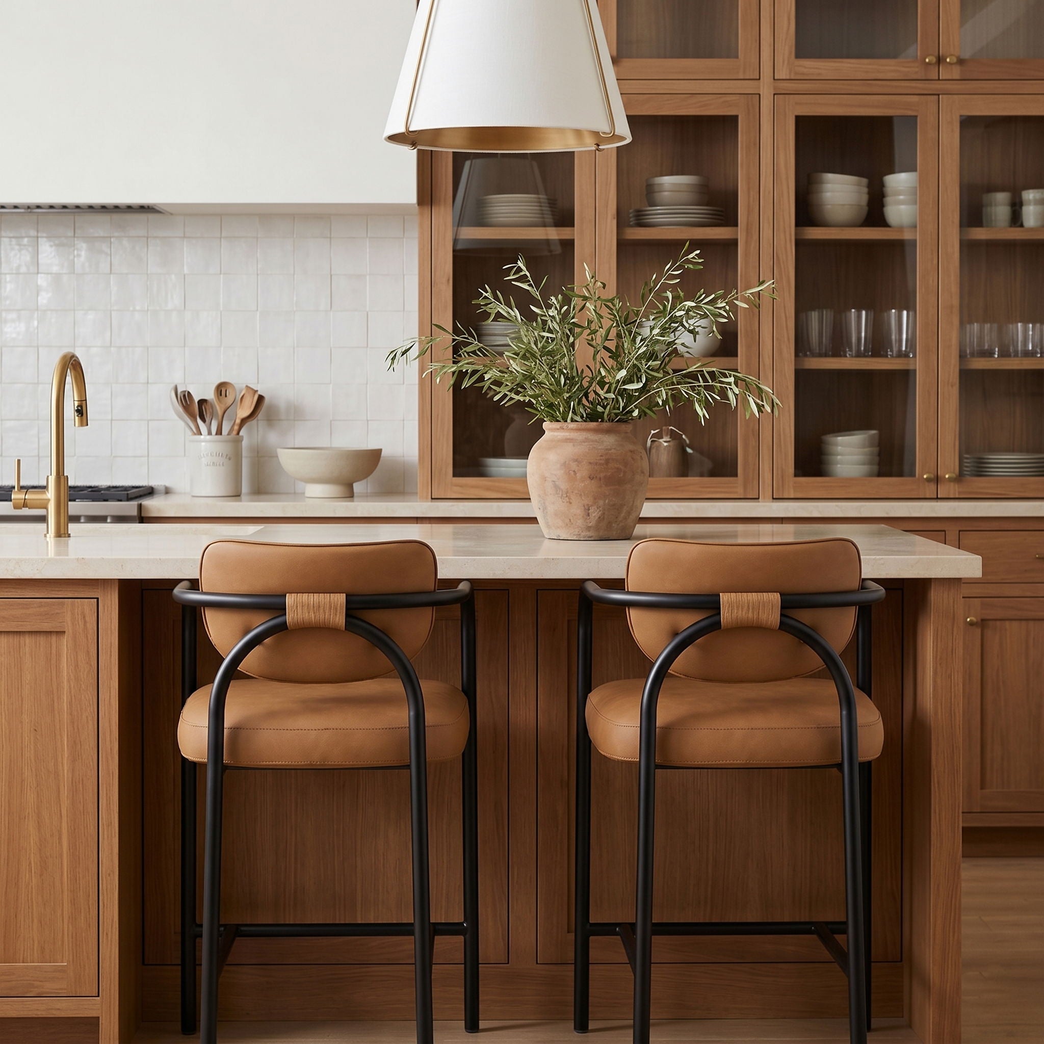 Serava - Vegan Leather Upholstered Bar Stool