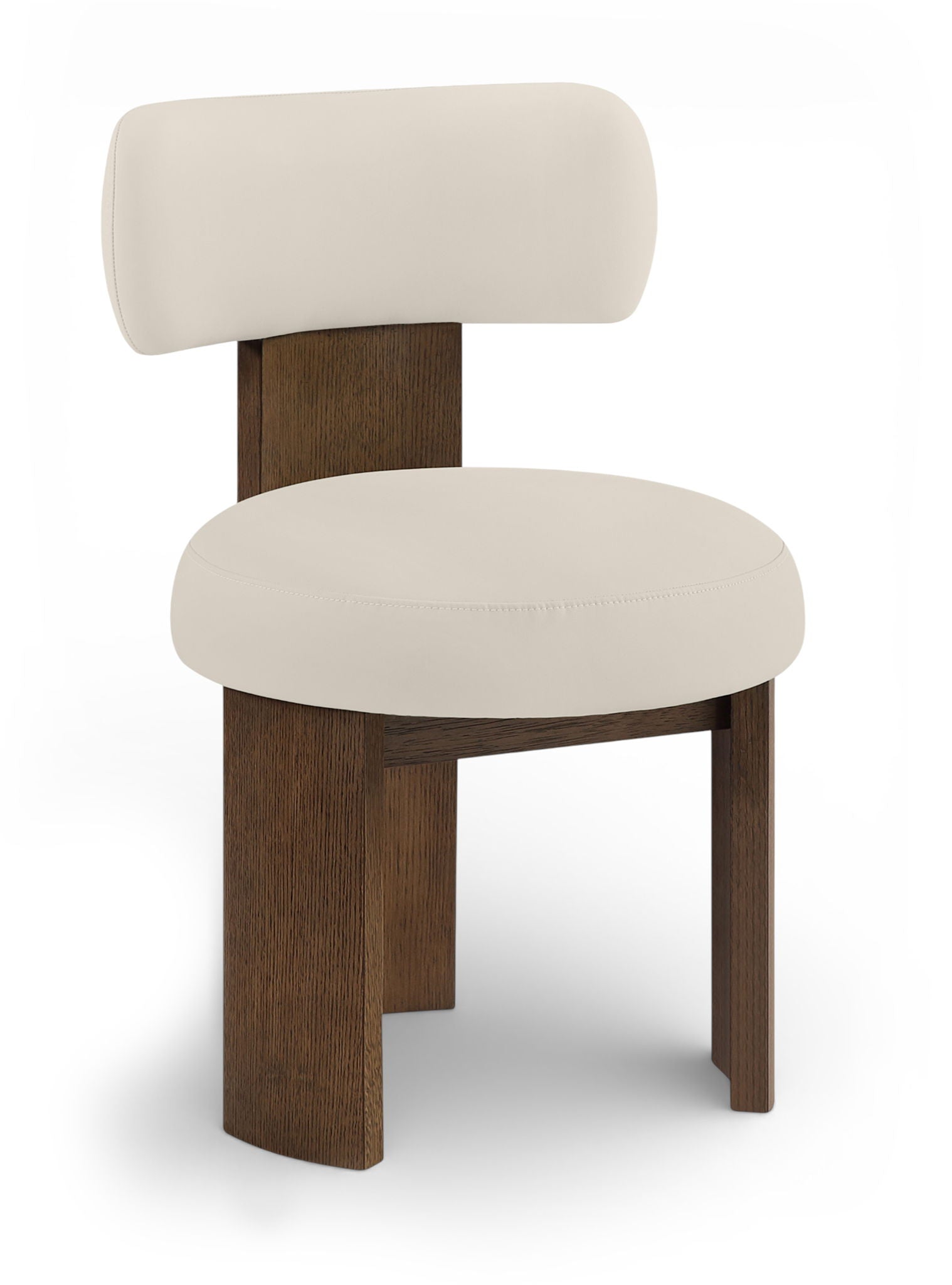 Atelier - Vegan Leather Upholstered Dining Chair (Set of 2) - Taupe / Painted Brown