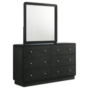 Burton - 6 Drawer Dresser With Mirror - Black