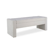 Upholstered Storage Bench With Tufted Seat, Ottoman For Living Room - White