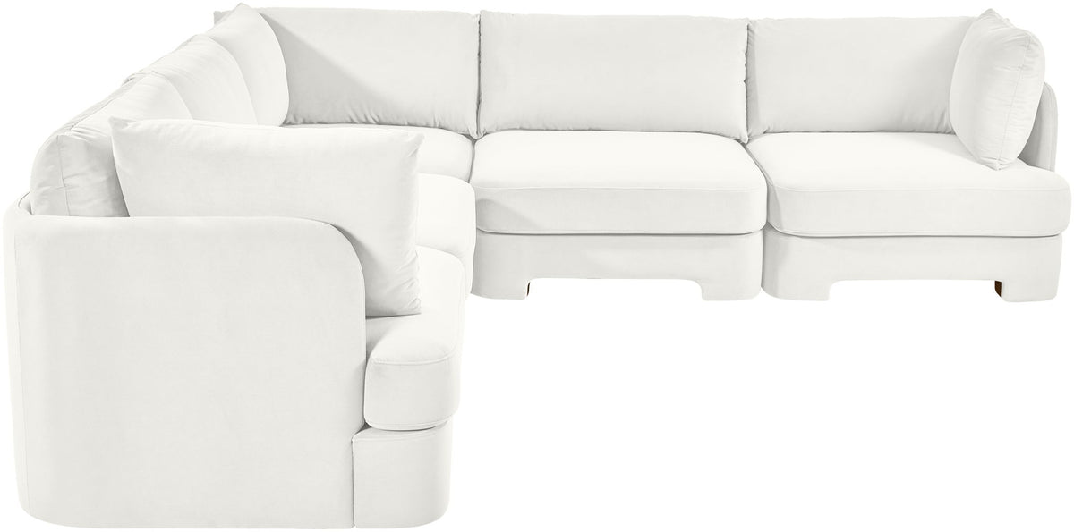 Hammond - Velvet Performance Fabric Upholstered 5 Piece Corner Sectional