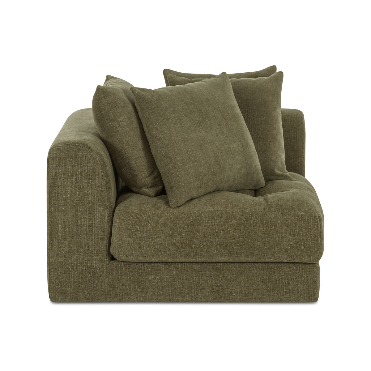 Davie - Corner Chair - Olive Green