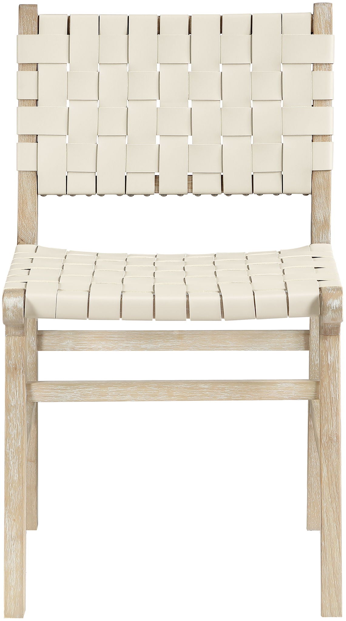 Entwine - Vegan Leather Upholstered Dining Chair - Painted Natural