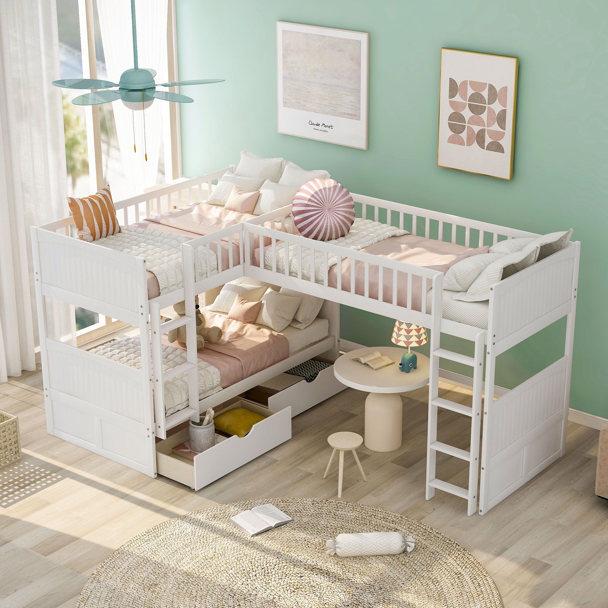 Bunk Bed With Loft And 2 Drawers