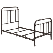 Twin Panel Bed With Ornate Design - Bronze