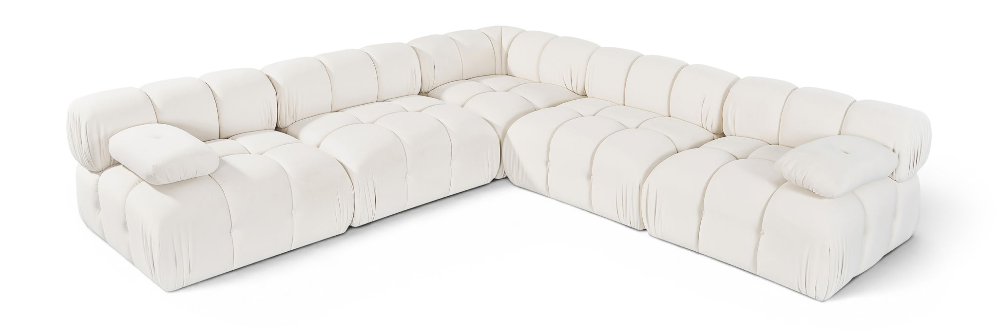 Orin - Velvet Fabric 5 Piece Modular Sectional