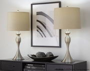 Ashland - Contemporary Table Lamp (Set of 2) - Nickel / Light Gray